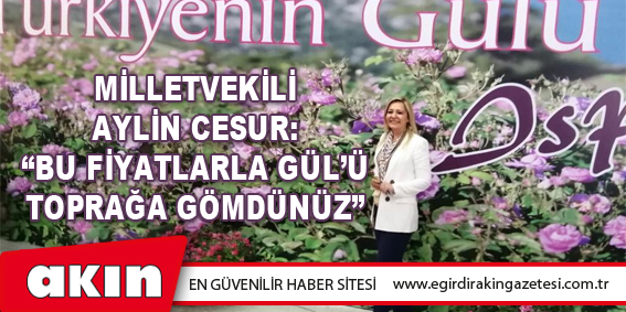 eğirdir haber,akın gazetesi,egirdir haberler,son dakika,MİLLETVEKİLİ AYLİN CESUR: “BU FİYATLARLA GÜL’Ü TOPRAĞA GÖMDÜNÜZ”