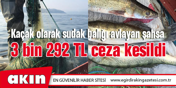 Kaçak olarak sudak balığı avlayan şahsa 3 bin 292 TL ceza kesildi