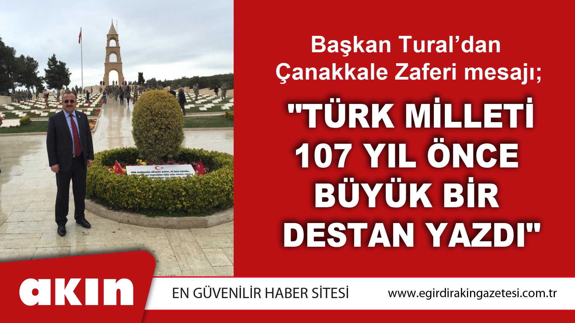 Başkan Tural’dan Çanakkale Zaferi mesajı