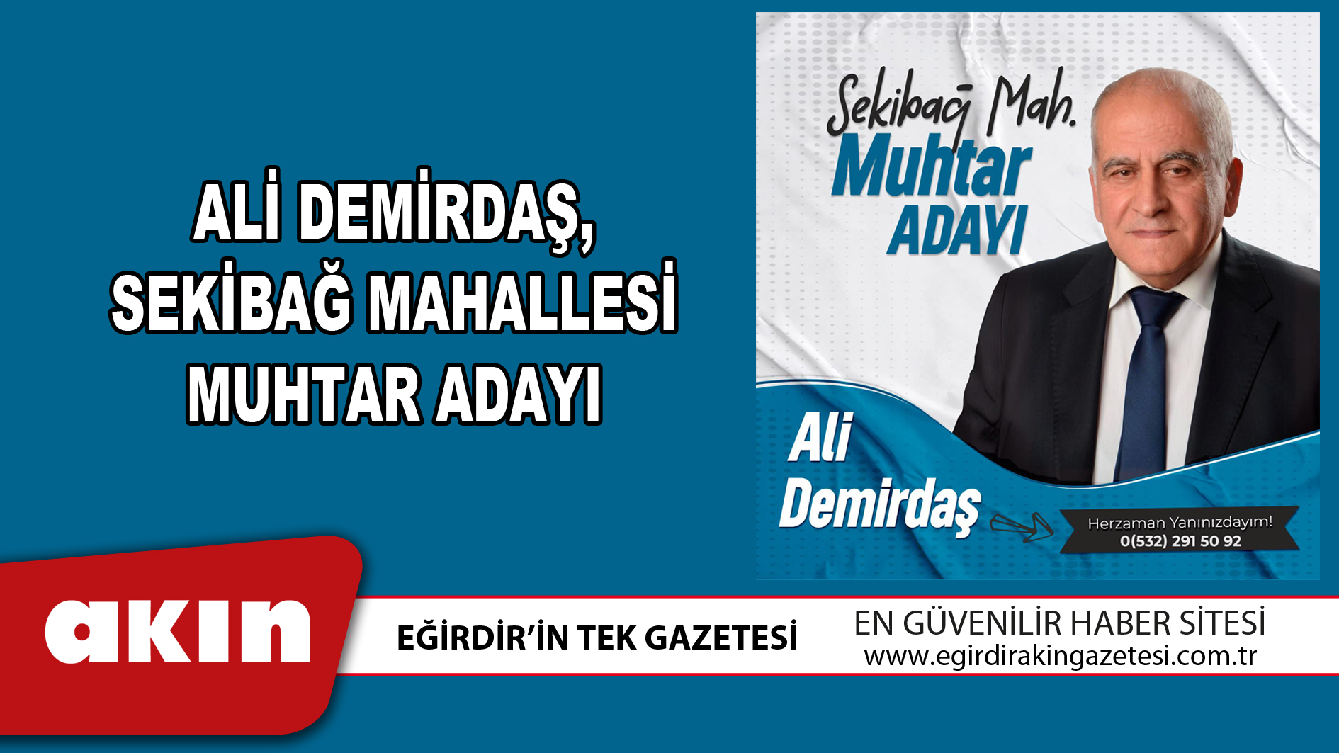 Ali Demirdaş, Sekibağ Mahallesi Muhtar Adayı