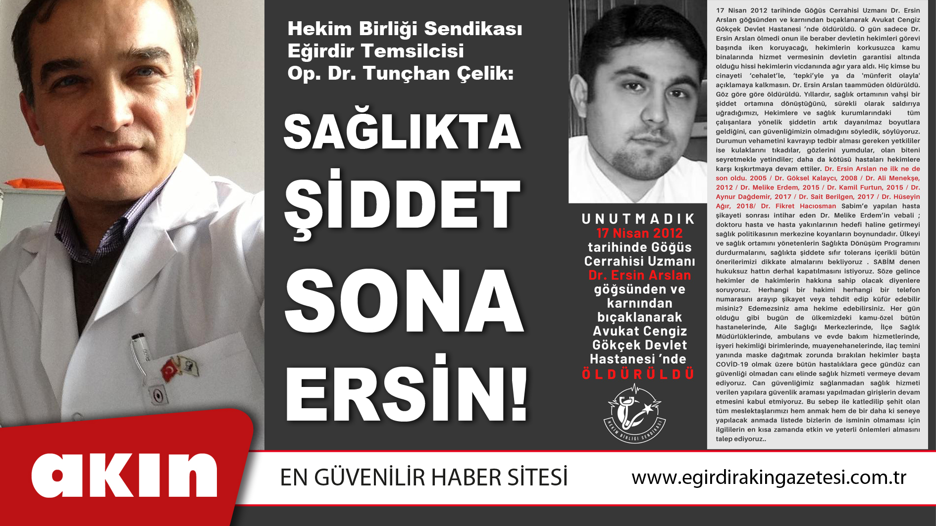 SAĞLIKTA ŞİDDET SONA ERSİN!