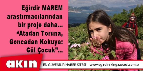 MAREM araştırmacılarından bir proje daha...