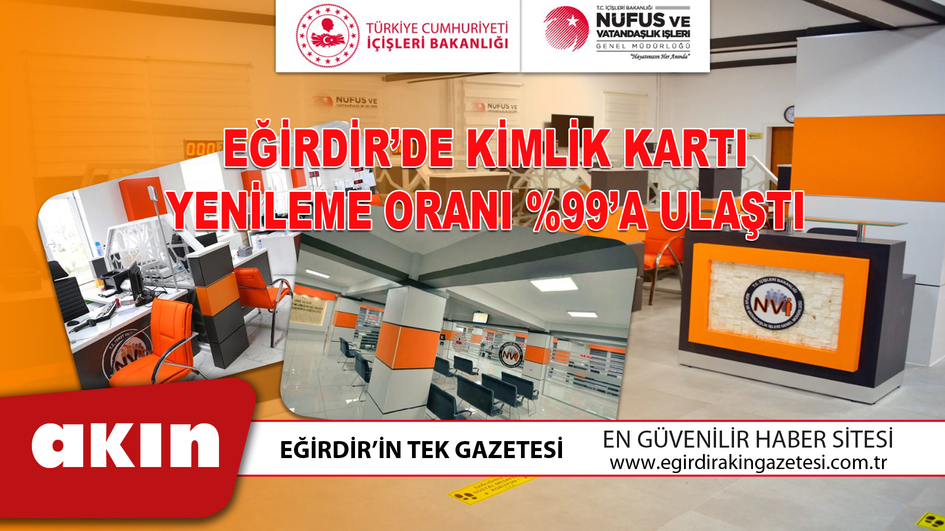 EĞİRDİR’DE KİMLİK KARTI YENİLEME ORANI %99’A ULAŞTI