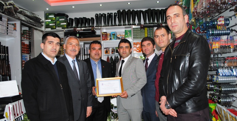 Esnaf Odası Başkanı Murat Yalkın'dan  Teşekkür Belgesi