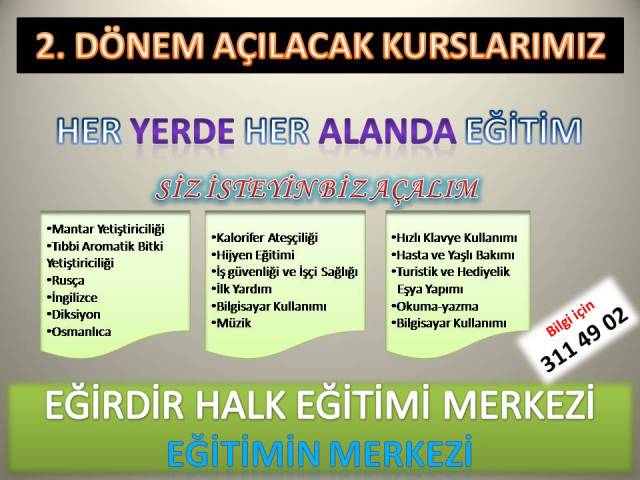 Eğirdir Halk Eğitimi Merkezi: ‘Siz İsteyin Biz Açalım…’