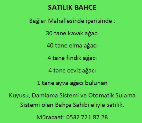 SATILIK BAHÇE