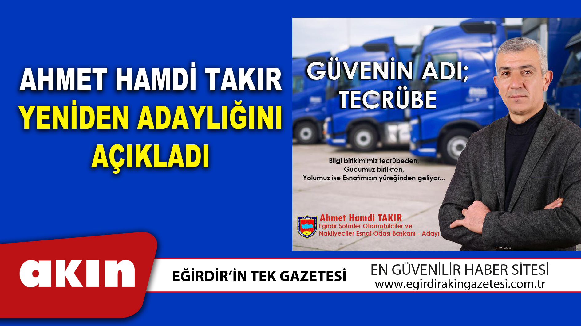 AHMET HAMDİ TAKIR YENİDEN ADAYLIĞINI AÇIKLADI