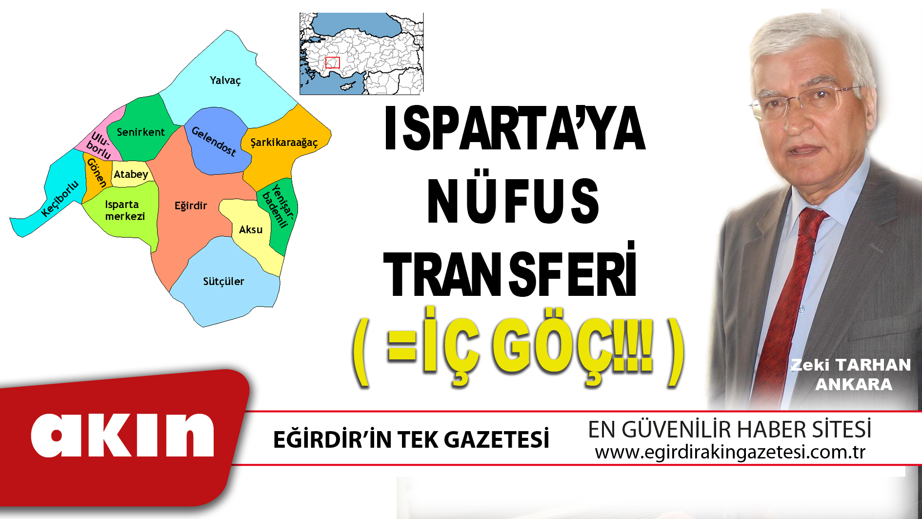 ISPARTA’YA NÜFUS TRANSFER ( =İÇ GÖÇ!!! )