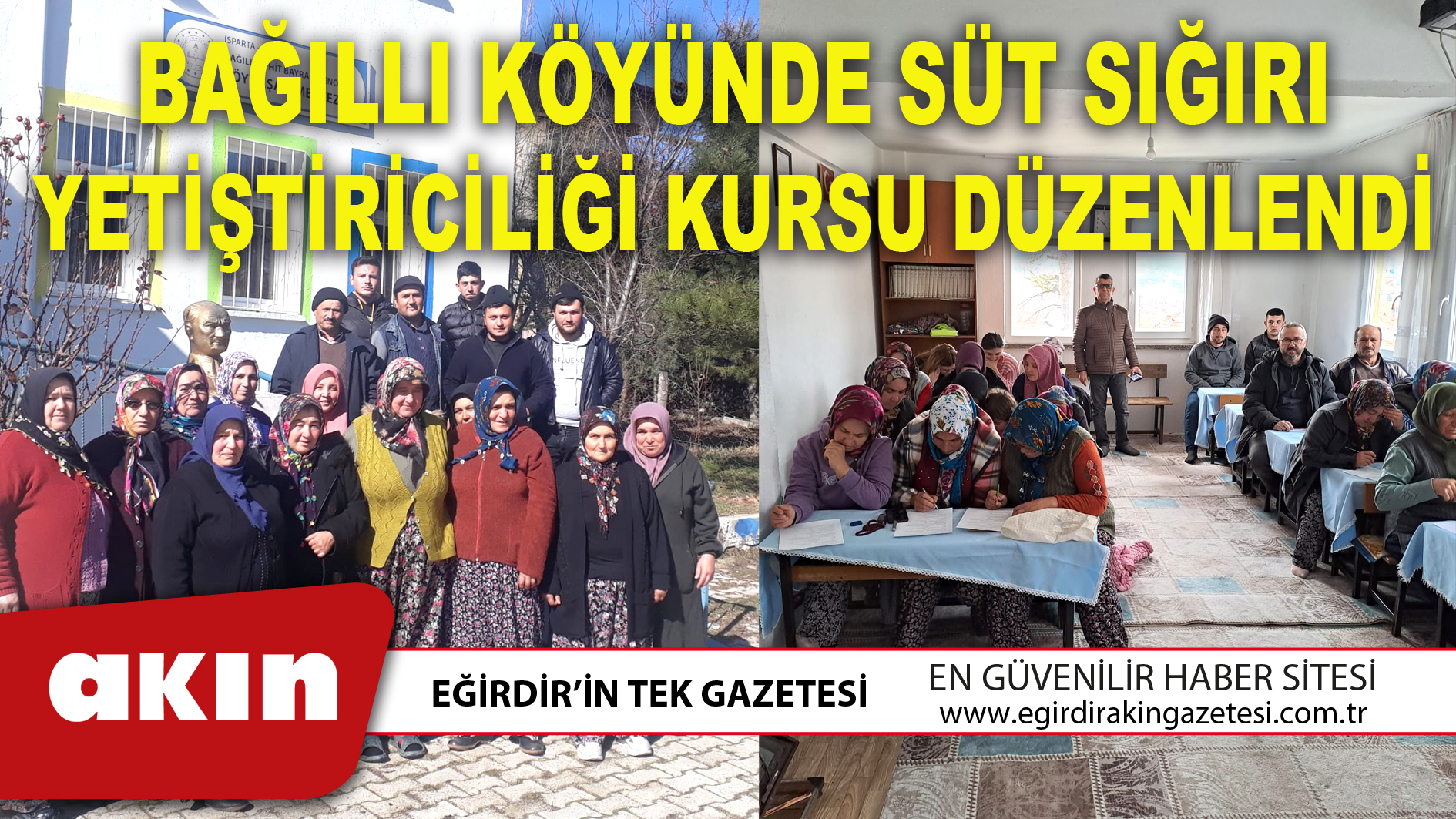 eğirdir haber,akın gazetesi,egirdir haberler,son dakika,BAĞILLI KÖYÜNDE SÜT SIĞIRI YETİŞTİRİCİLİĞİ KURSU DÜZENLENDİ