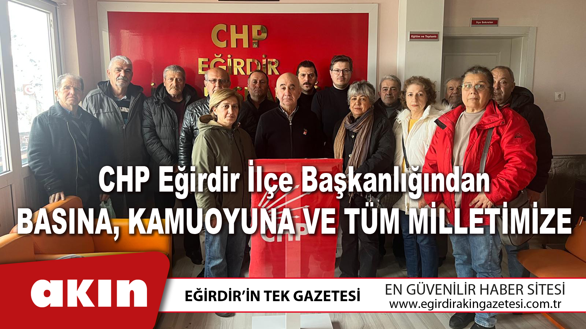CHP Eğirdir’den Sert Açıklama