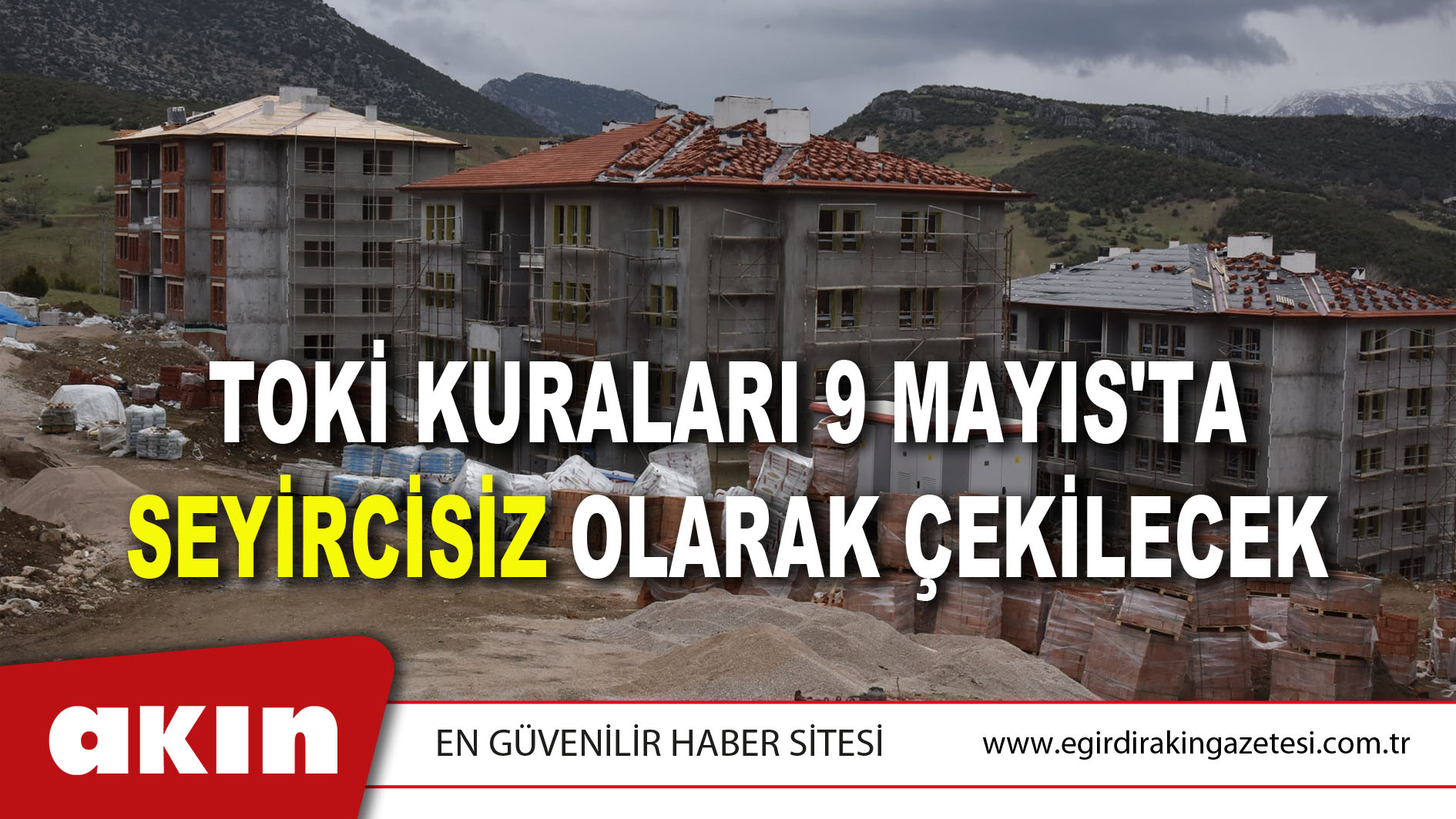 TOKİ KURALARI 9 MAYIS'TA SEYİRCİSİZ OLARAK ÇEKİLECEK