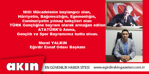 eğirdir haber,akın gazetesi,egirdir haberler,son dakika,Yalkın'dan kutlama...