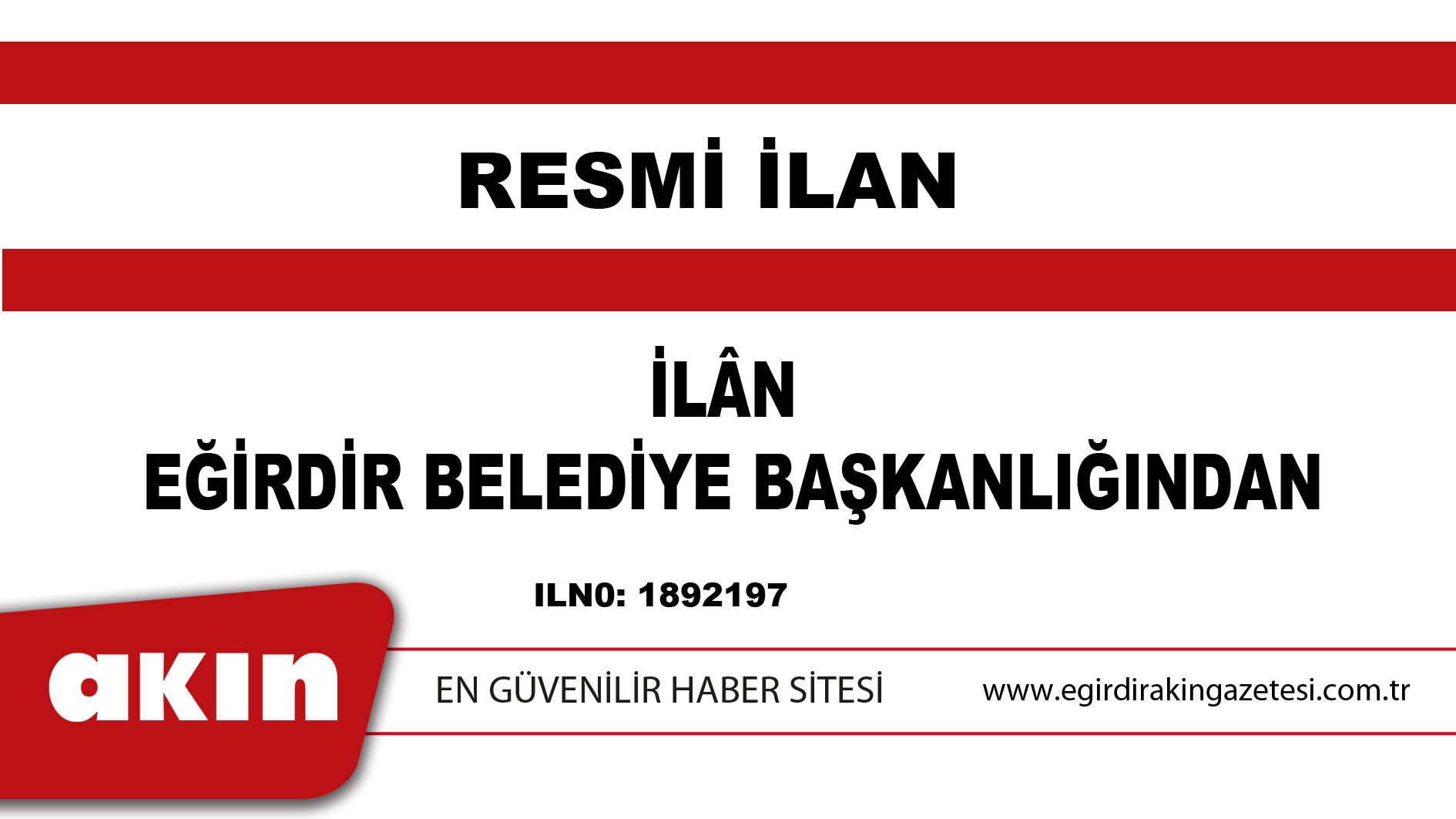 Eğirdir Belediye Başkanlığından