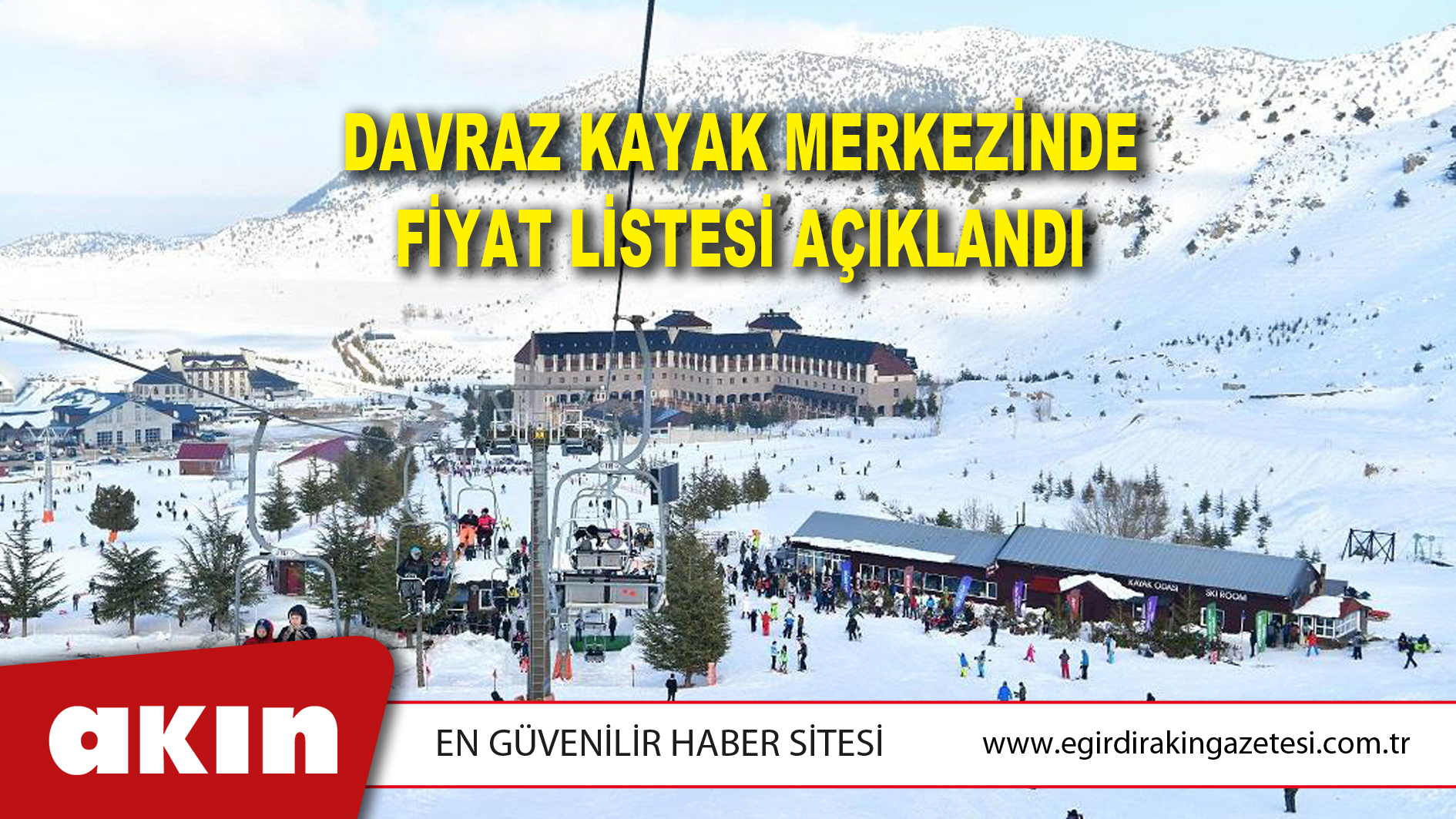 Davraz Kayak Merkezinde Fiyat Listesi Açıklandı