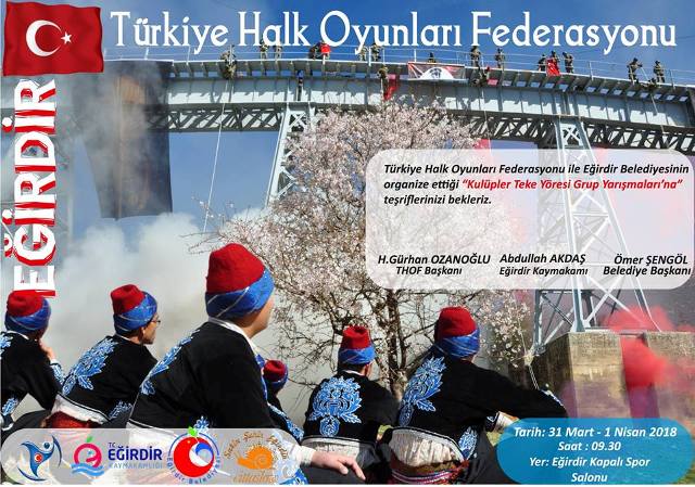 Halk Oyunları grup yarışması Eğirdir'de gerçekleşecek 