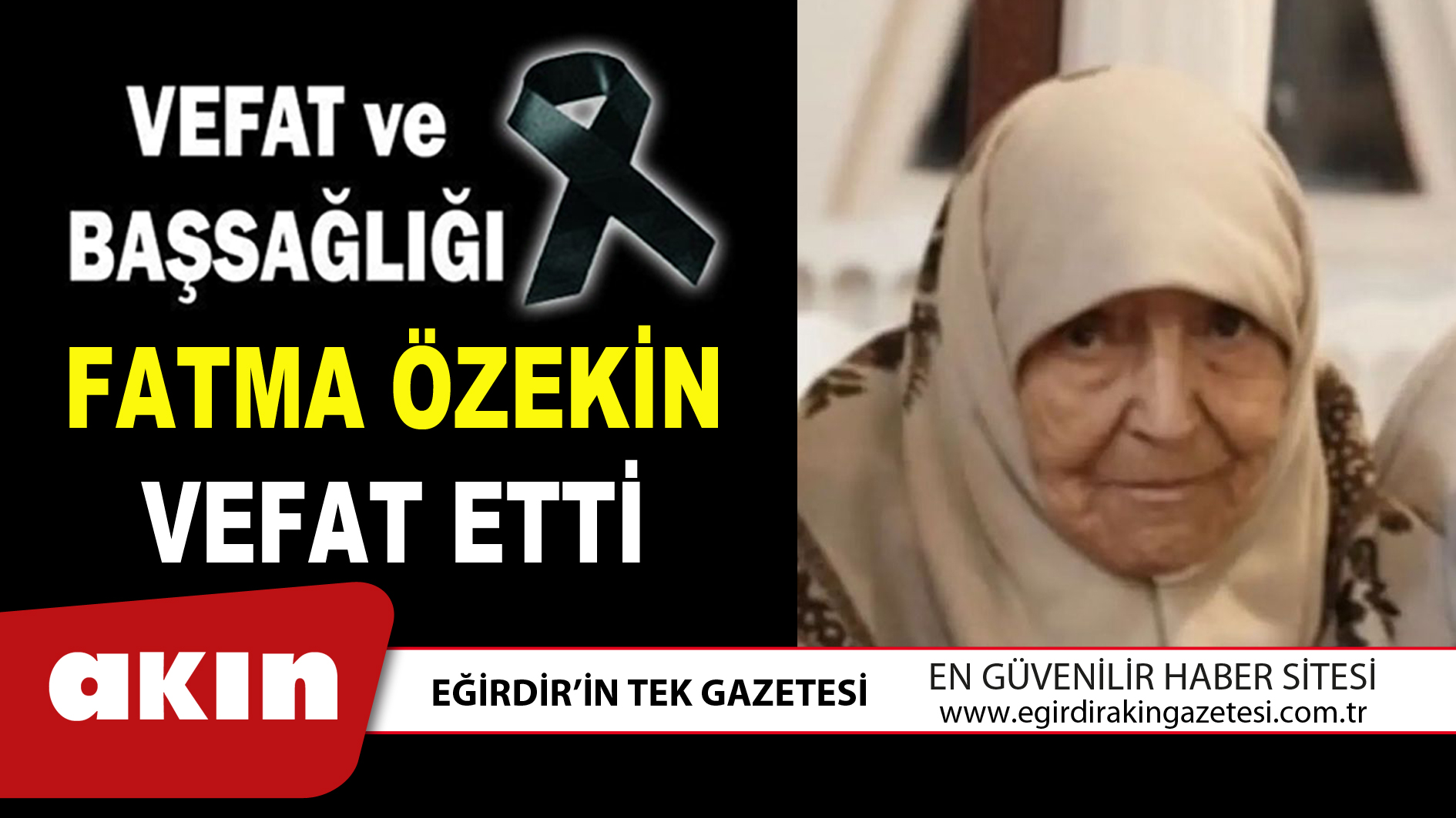 FATMA ÖZEKİN VEFAT ETTİ