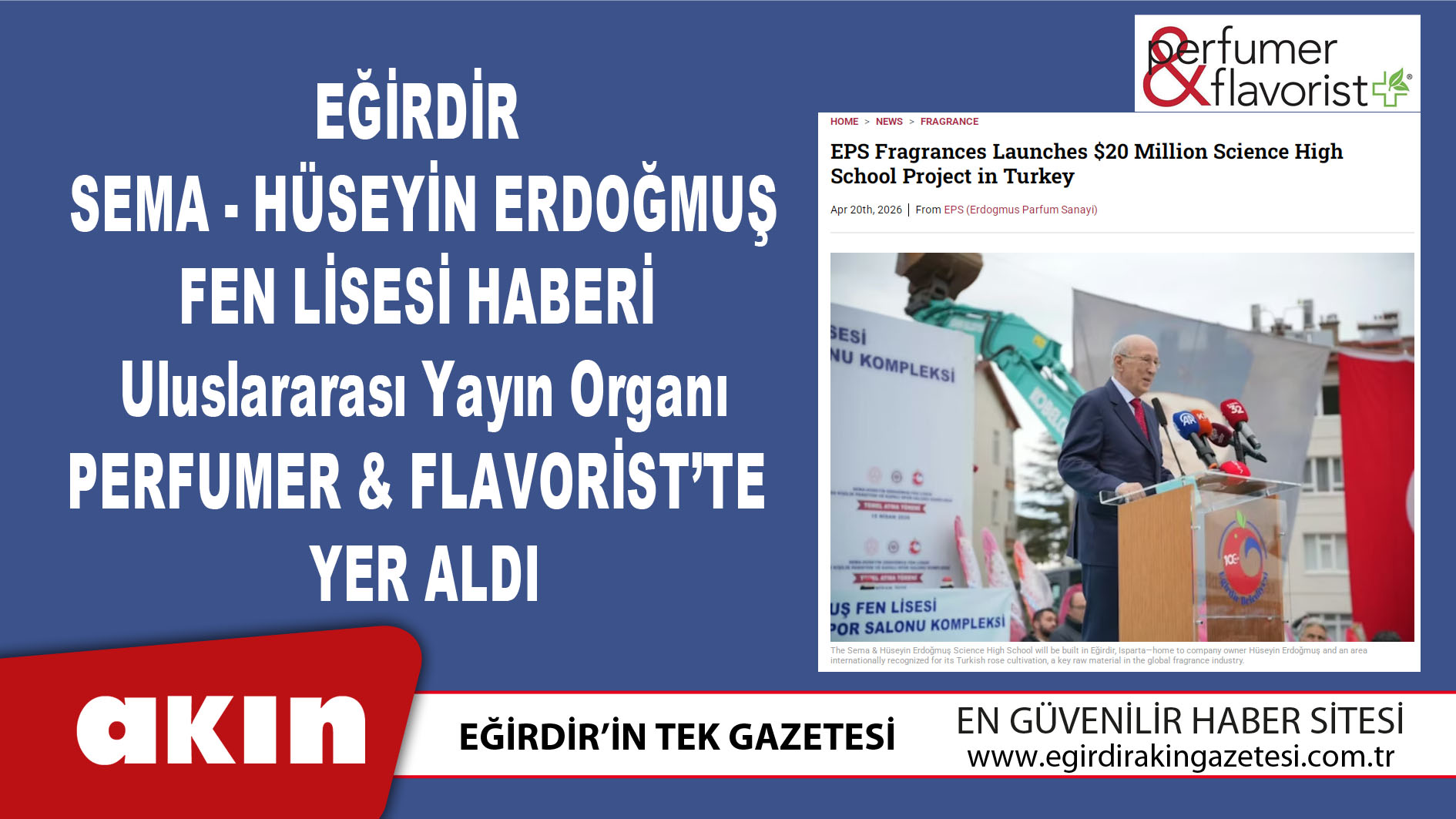 eğirdir haber,akın gazetesi,egirdir haberler,son dakika,Eğirdir Sema-Hüseyin Erdoğmuş Fen Lisesi Haberi Perfumer Flavorist’te Yer Aldı