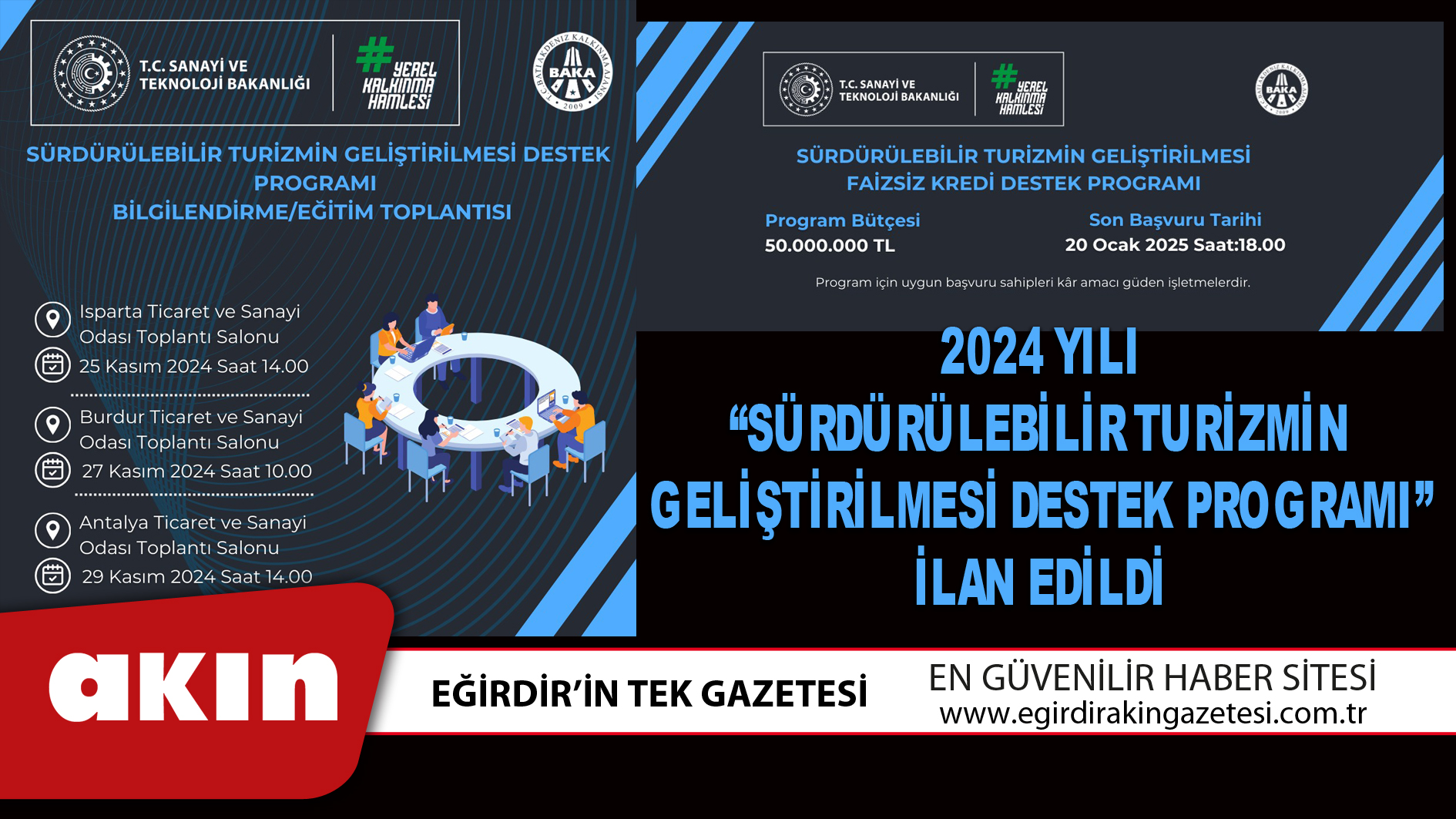eğirdir haber,akın gazetesi,egirdir haberler,son dakika,2024 Yılı “Sürdürülebilir Turizmin Geliştirilmesi Destek Programı” İlan Edildi