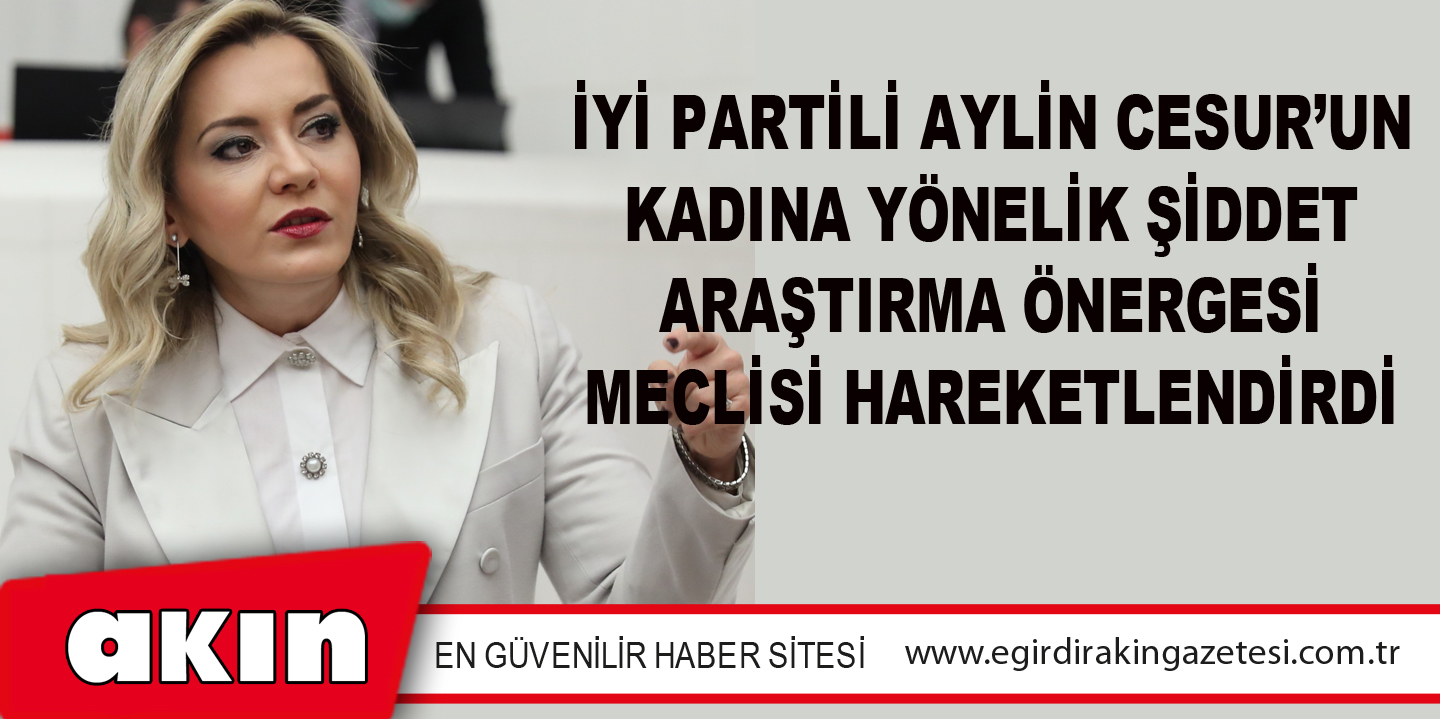 eğirdir haber,akın gazetesi,egirdir haberler,son dakika,İyi Partili Aylin Cesur’un Kadına Yönelik Şiddet Araştırma Önergesi Meclisi Hareketlendirdi