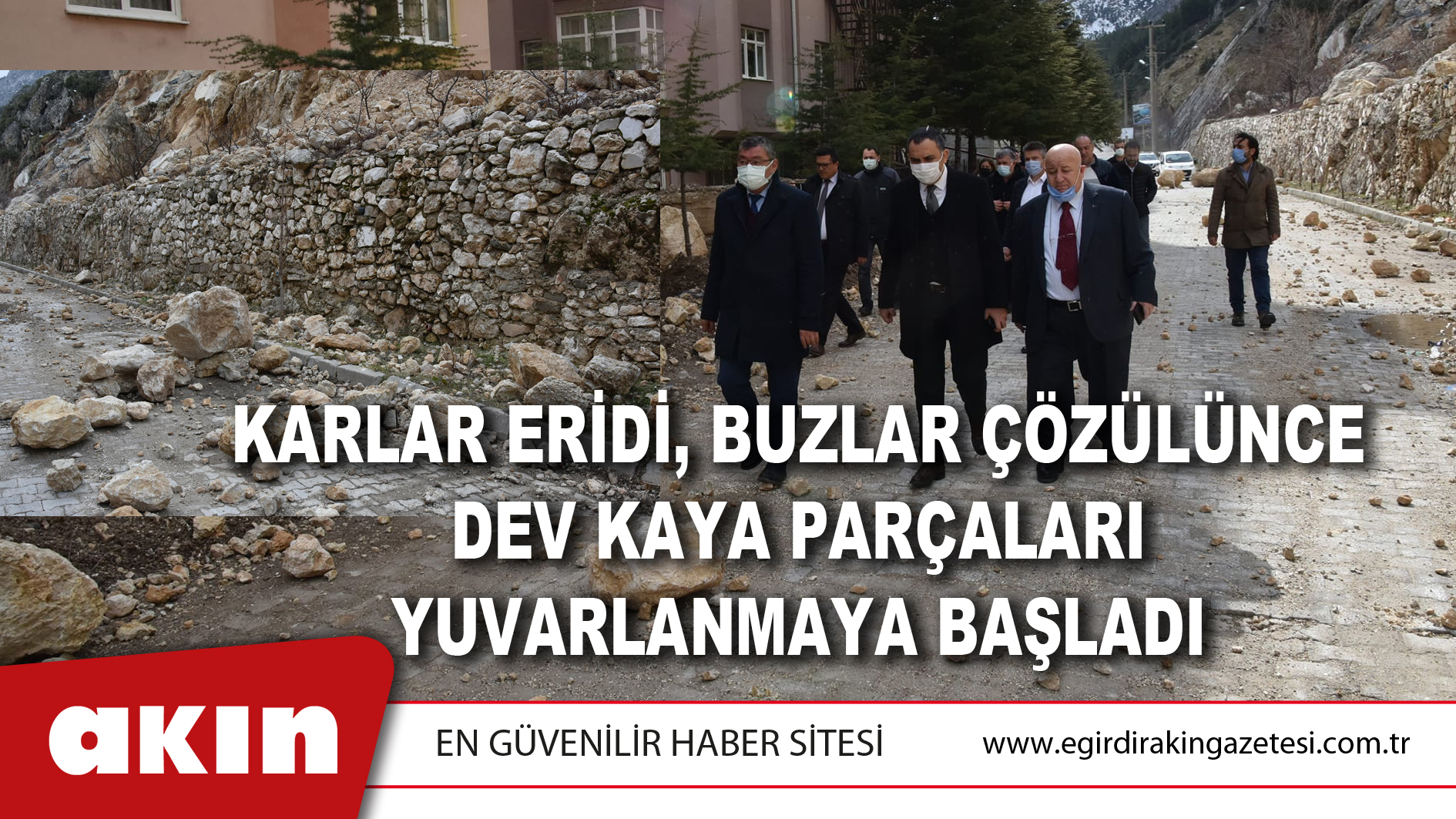  Karlar Eridi, Buzlar Çözülünce Dev Kaya Parçaları Yuvarlanmaya Başladı