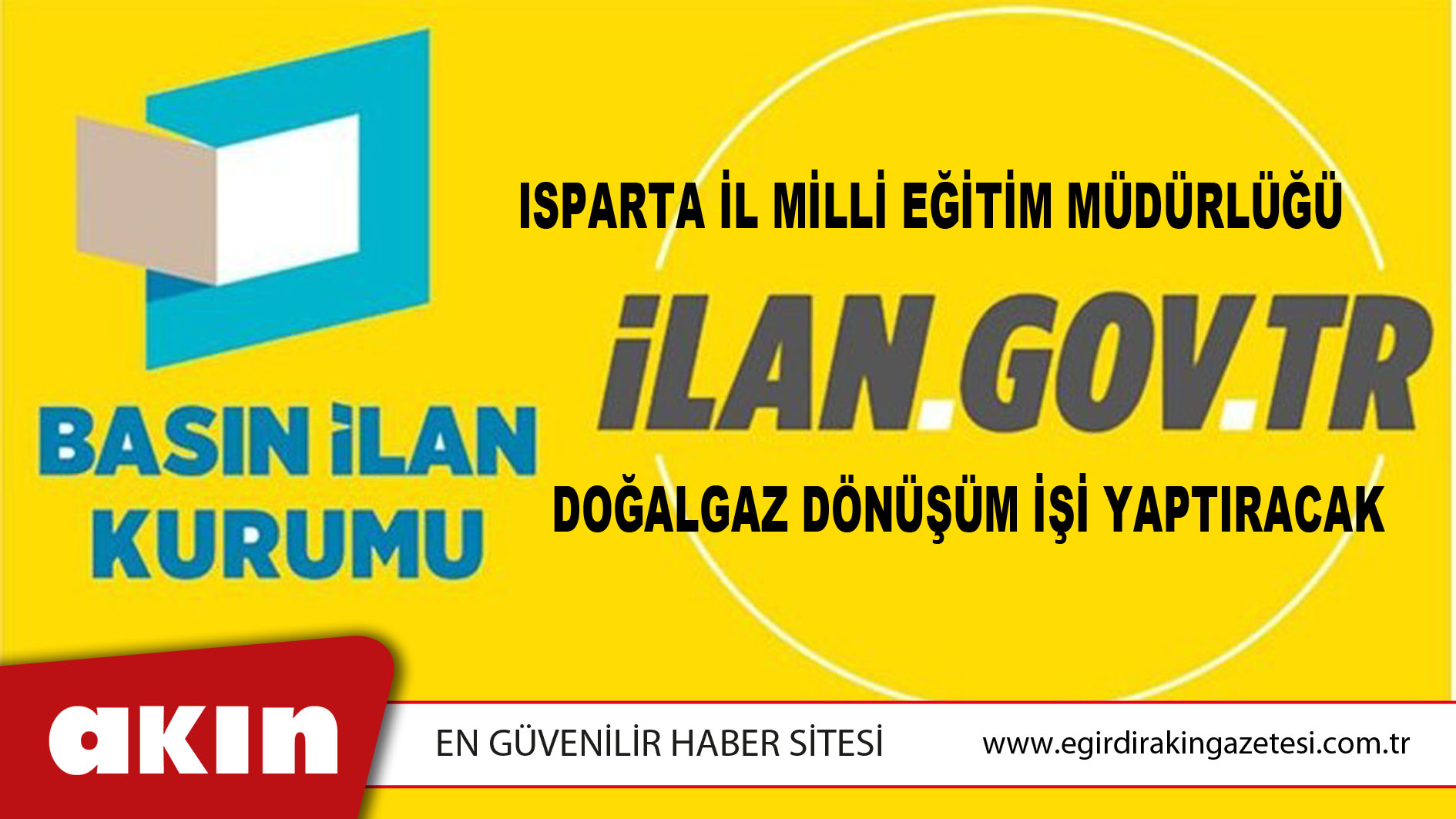 Isparta İl Milli Eğitim Müdürlüğü Doğalgaz Dönüşüm İşi Yaptıracak