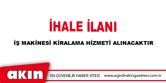 İHALE İLANI