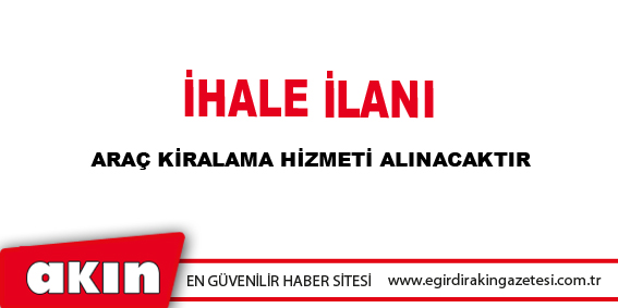 İHALE İLANI