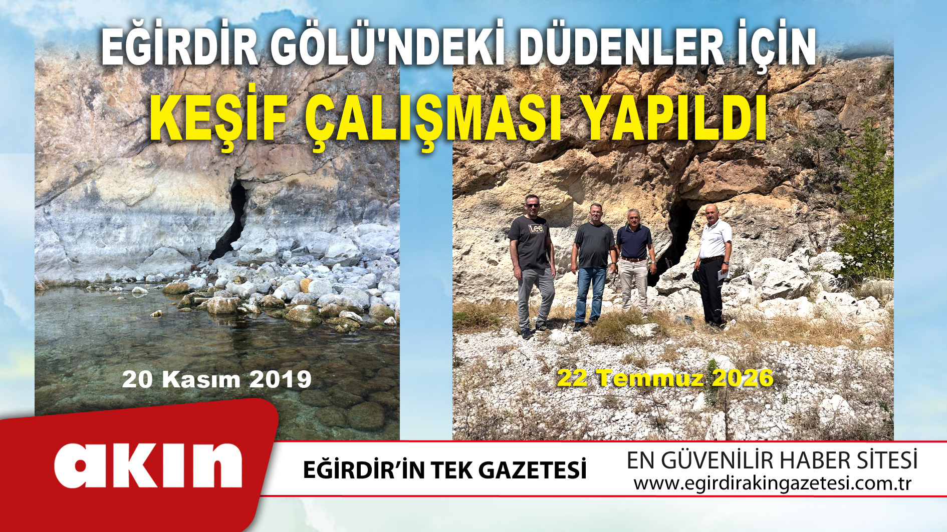 Eğirdir Gölü'ndeki Düdenler İçin Keşif Çalışması Yapıldı