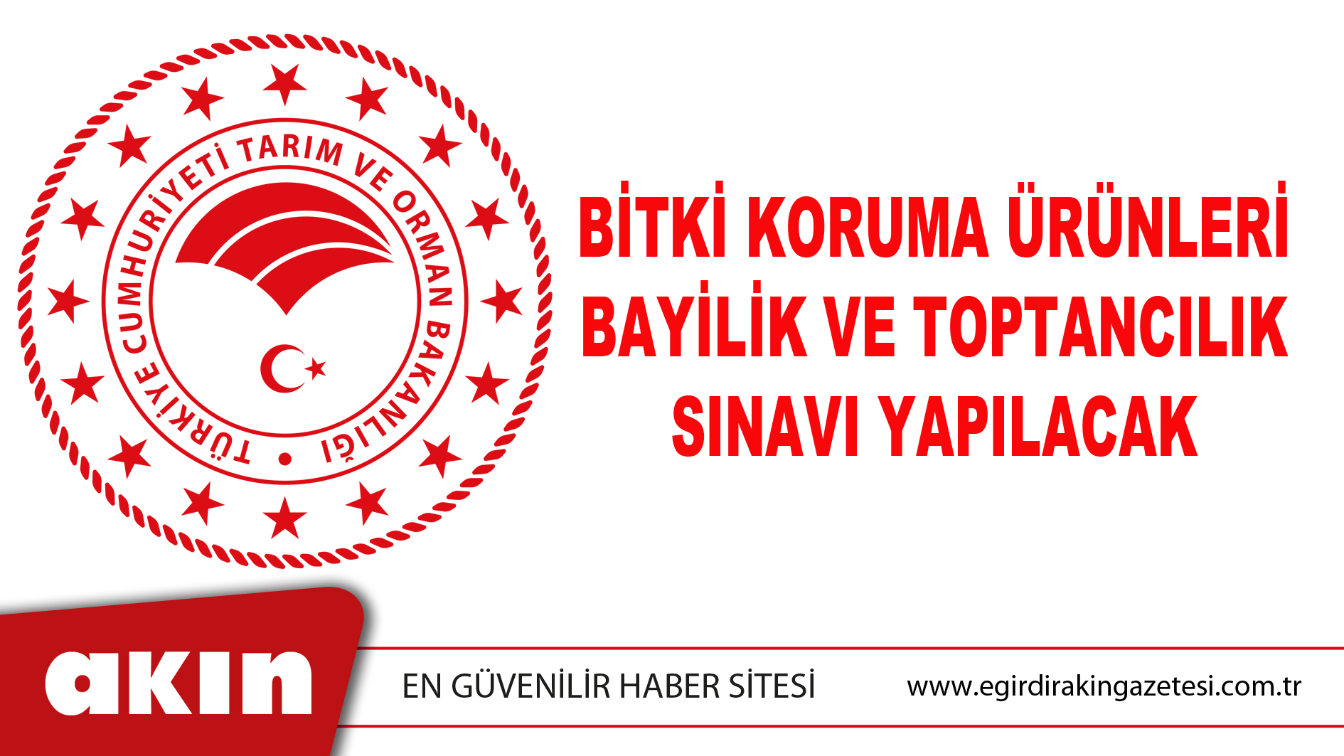 Bitki Koruma Ürünleri Bayilik Ve Toptancılık Sınavı Yapılacak