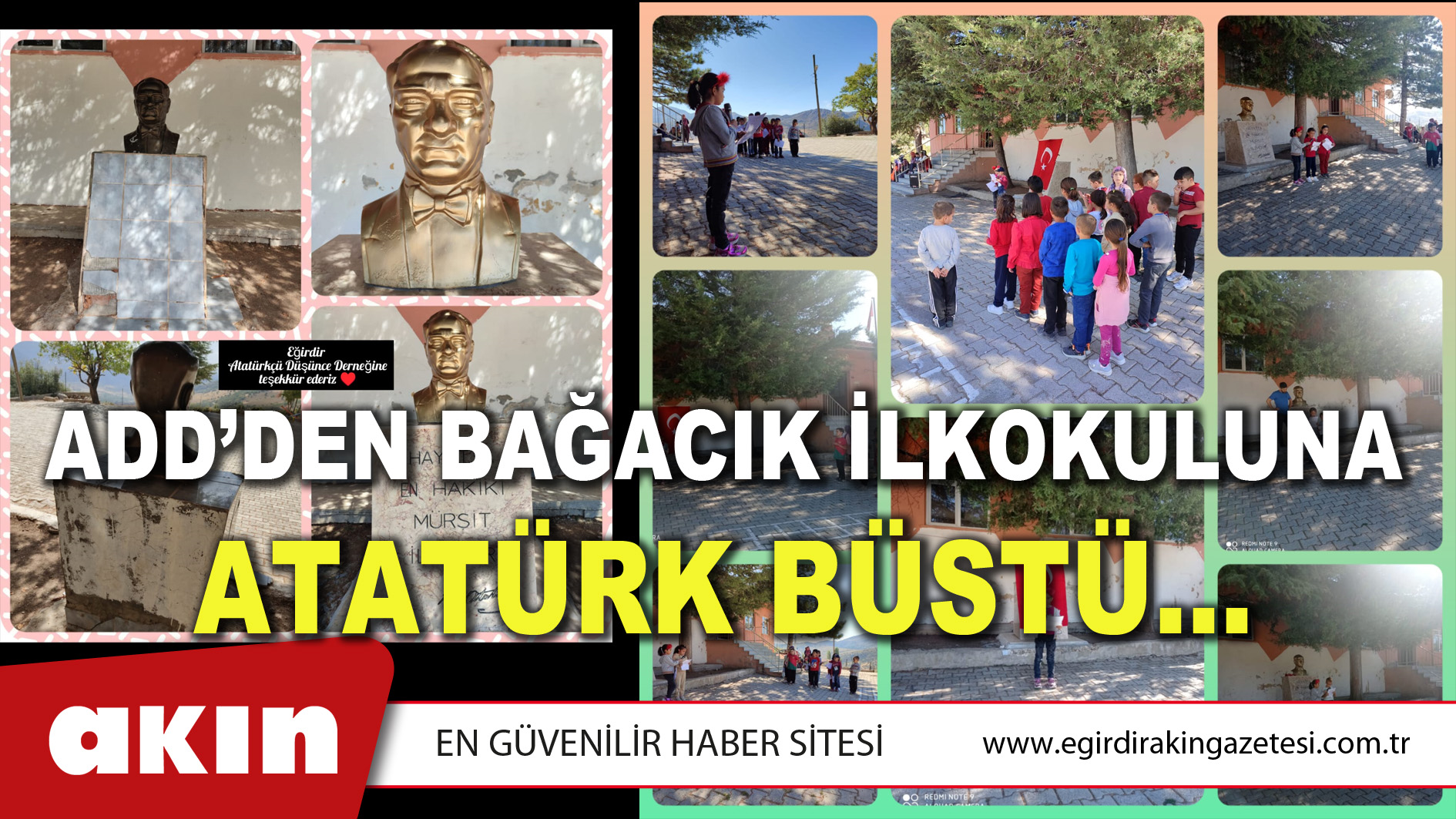 ADD’DEN BAĞACIK İLKOKULUNA ATATÜRK BÜSTÜ…