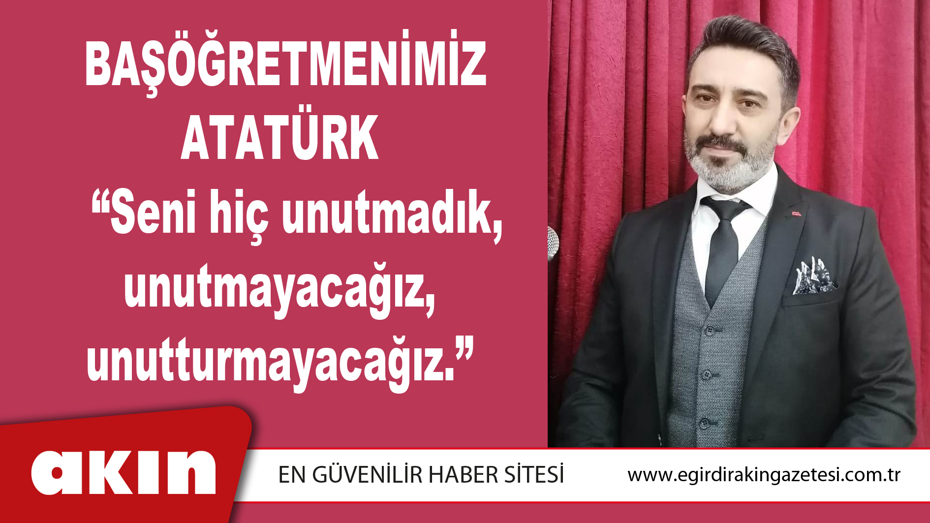 Eğirdir  Esnaf ve Sanatkârlar Odası Başkanı Murat YALKIN'dan 24 KASIM ÖĞRETMENLER GÜNÜ mesajı