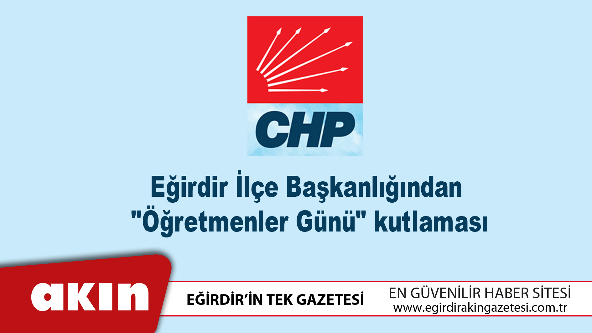 CHP Eğirdir İlçe Başkanlığından 