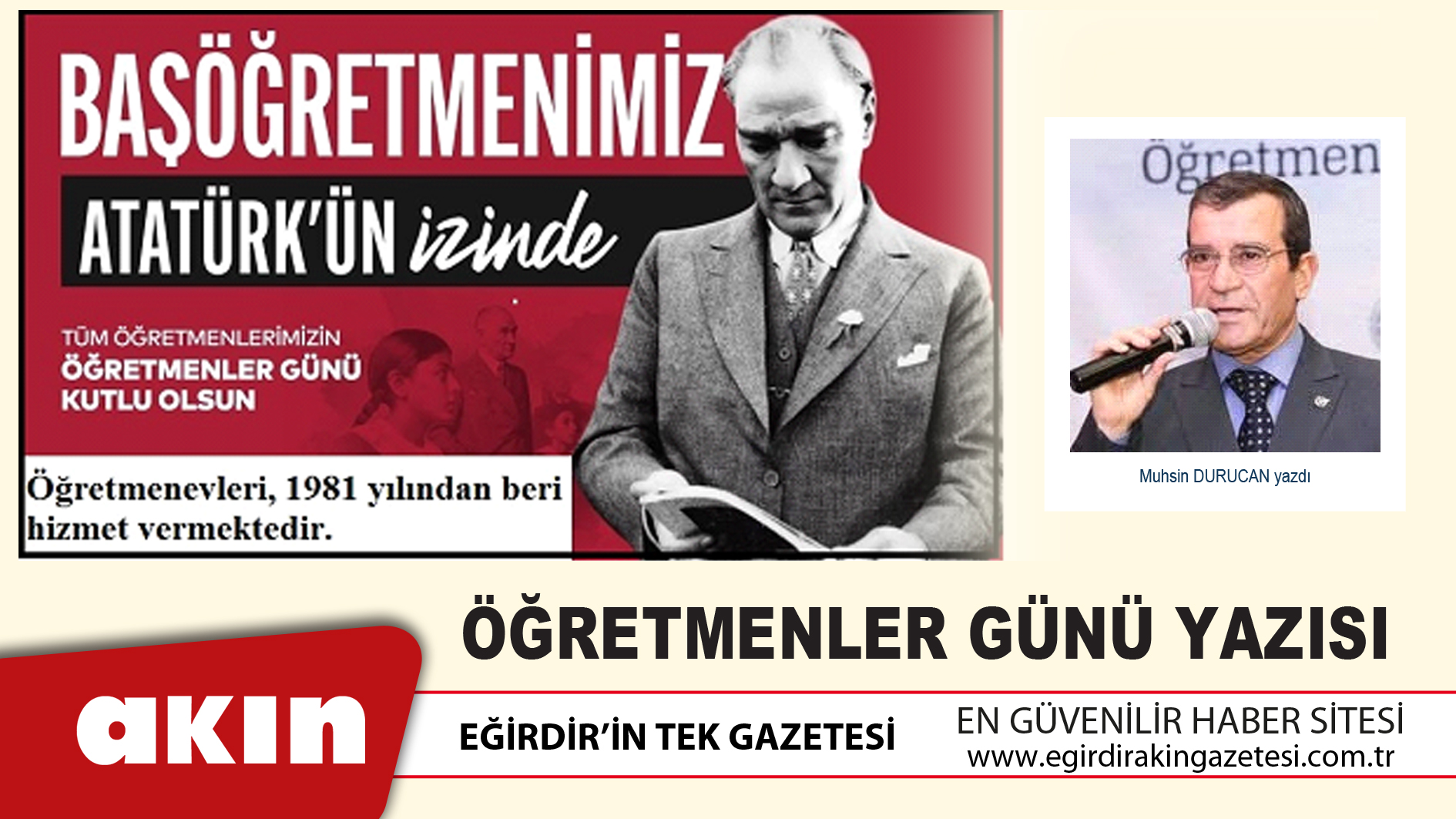eğirdir haber,akın gazetesi,egirdir haberler,son dakika,ÖĞRETMENLER GÜNÜ YAZISI