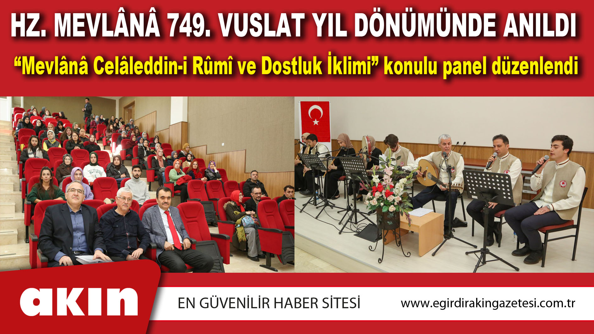 Hz. Mevlânâ 749. Vuslat Yıl Dönümünde Anıldı