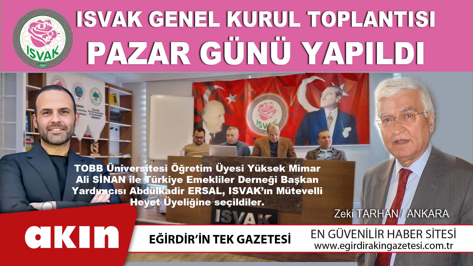 ISVAK Genel Kurul Toplantısı Pazar Günü Yapıldı