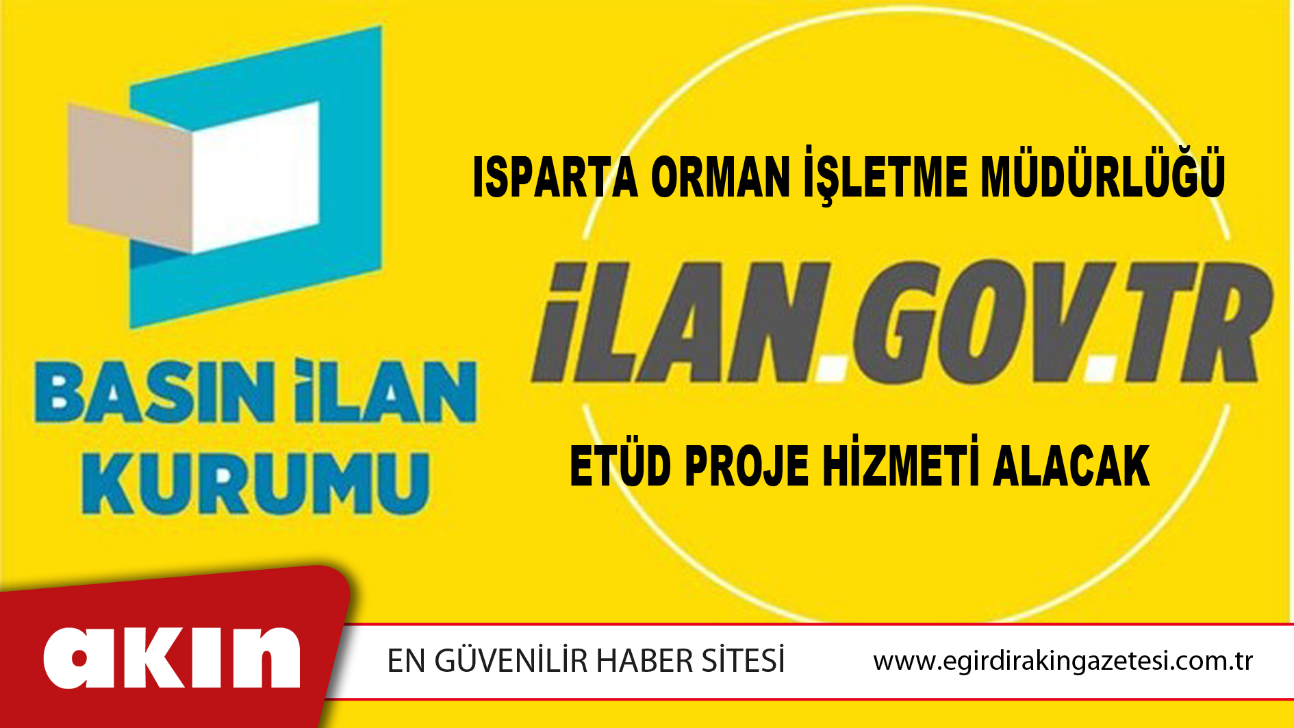 Isparta Orman İşletme Müdürlüğü ETÜD Proje Hizmeti Alacak