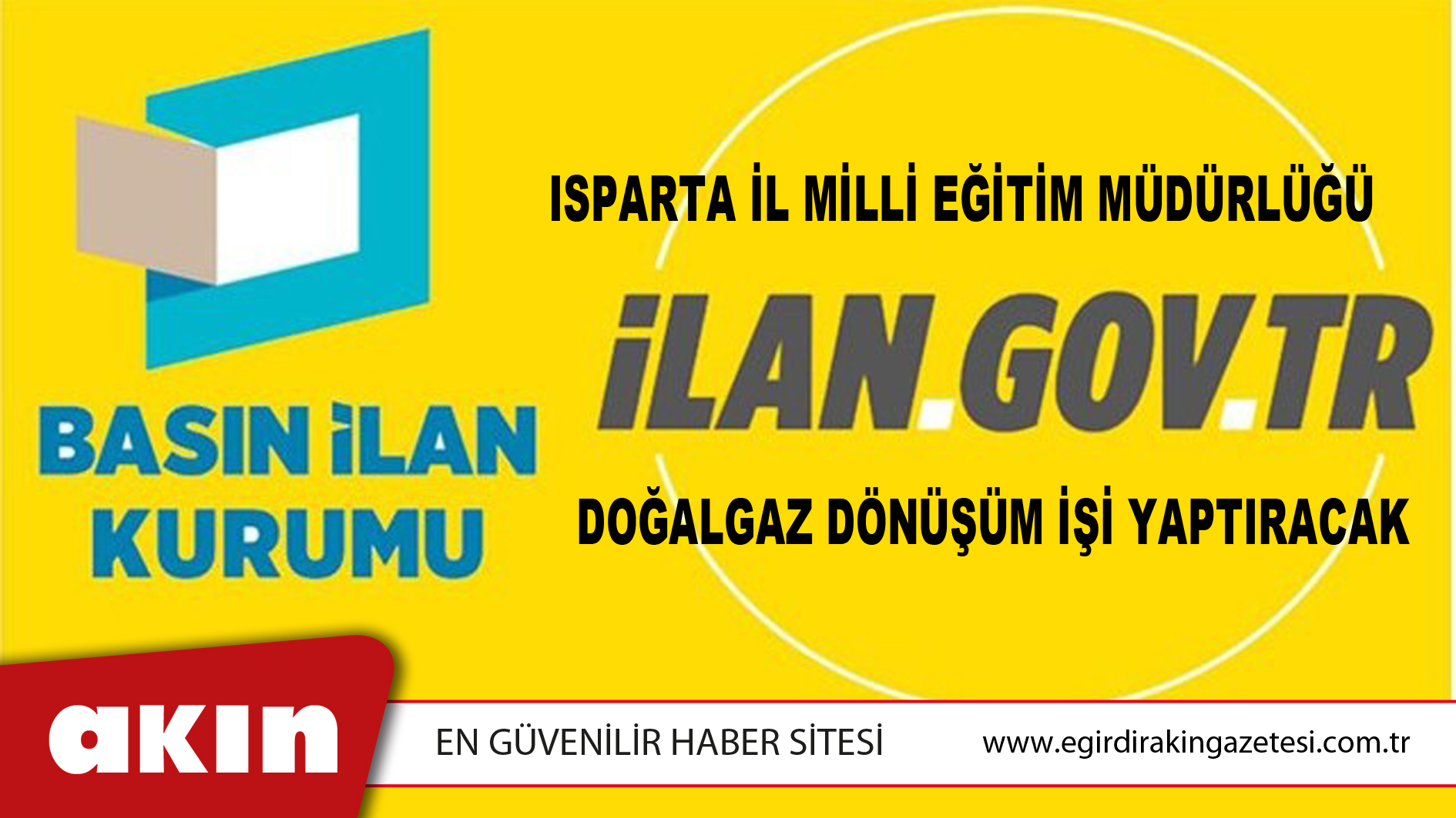 Isparta İl Milli Eğitim Müdürlüğü Doğalgaz Dönüşüm İşi Yaptıracak
