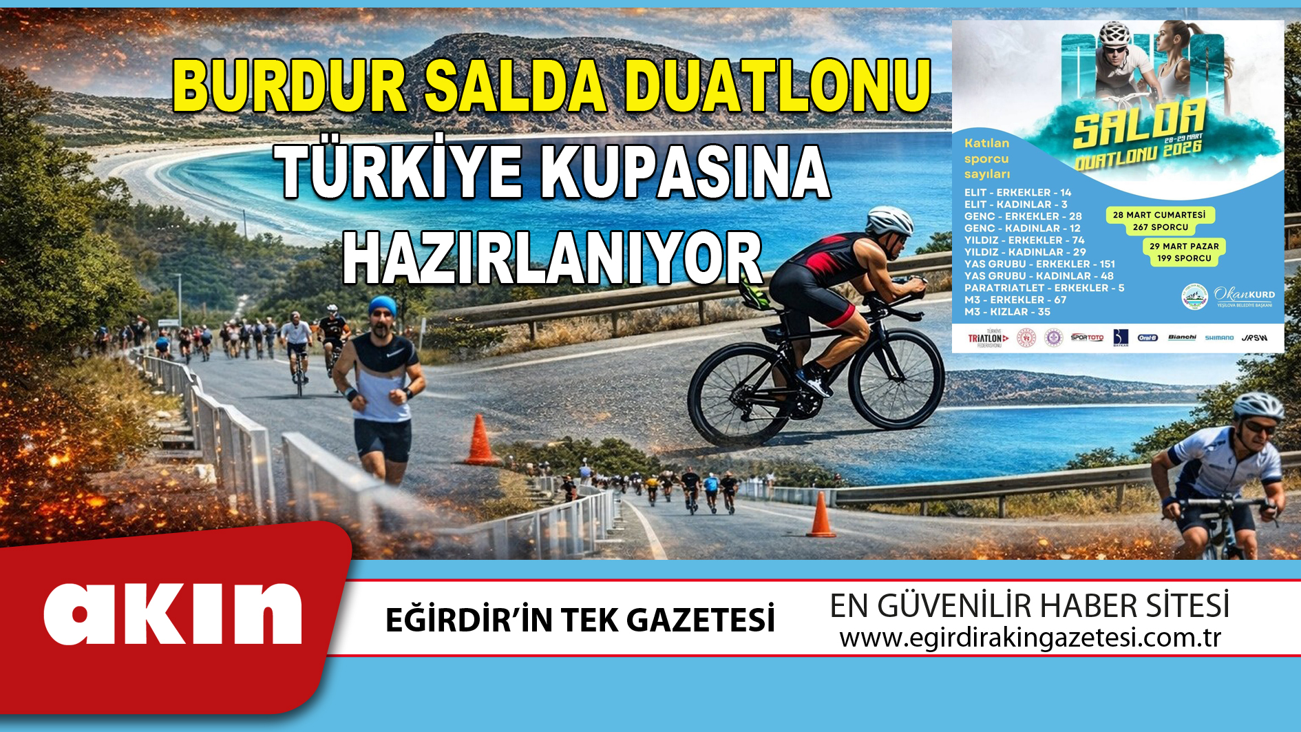 eğirdir haber,akın gazetesi,egirdir haberler,son dakika,BURDUR SALDA DUATLONU TÜRKİYE KUPASINA HAZIRLANIYOR