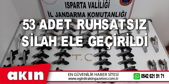 53 Adet Ruhsatsız Silah Ele Geçirildi
