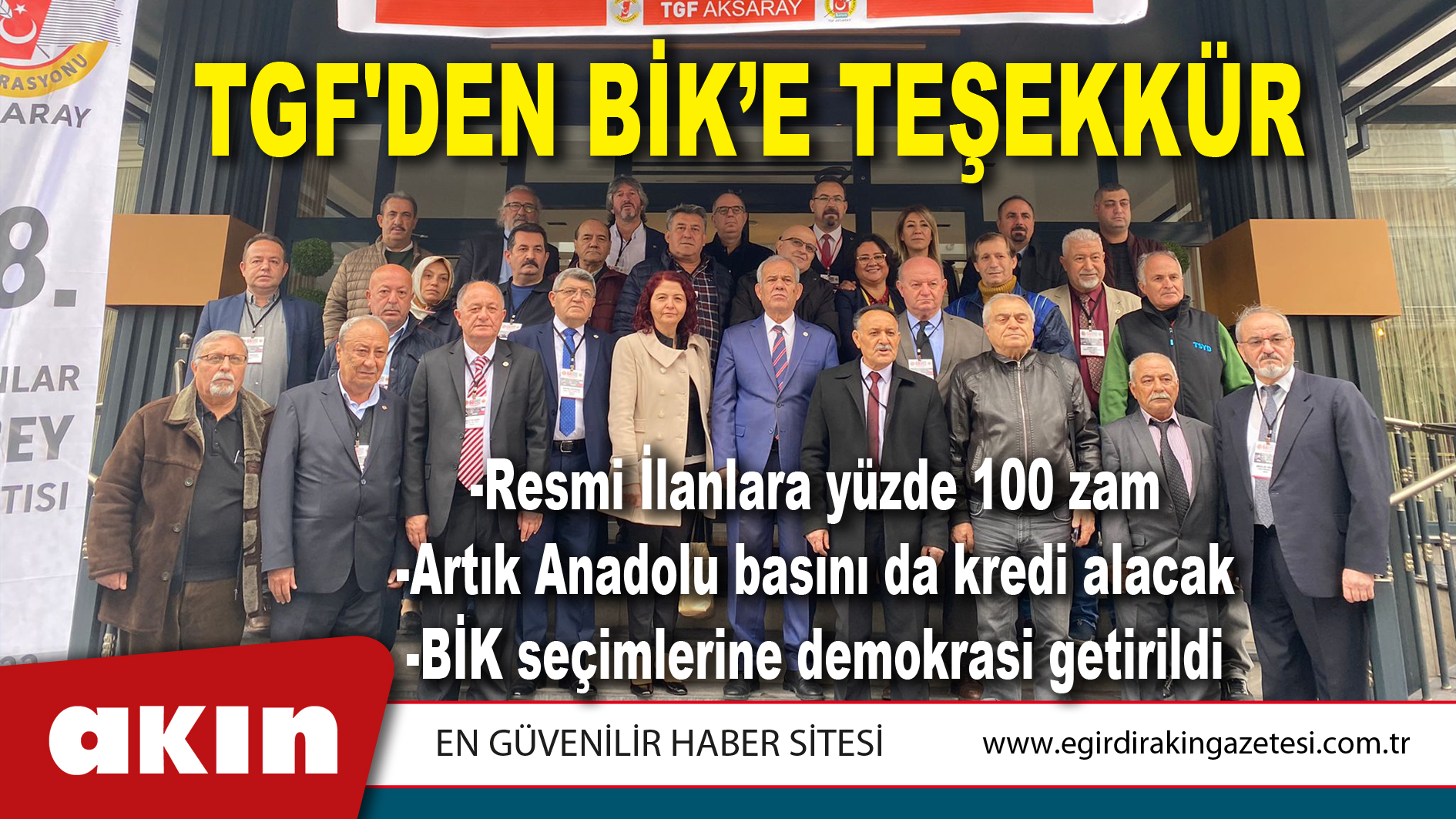 TGF'DEN BİK’E TEŞEKKÜR
