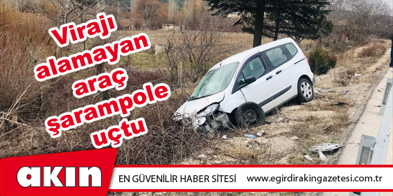 Virajı alamayan araç şarampole uçtu