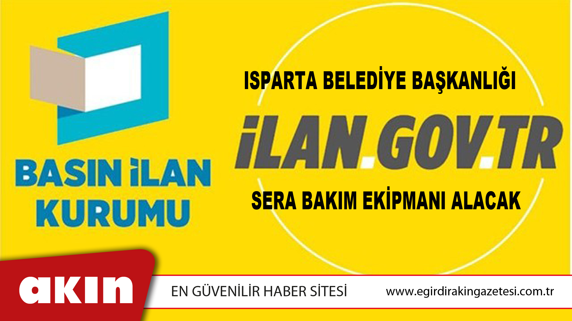 Isparta Belediye Başkanlığı Sera Bakım Ekipmanı Alacak