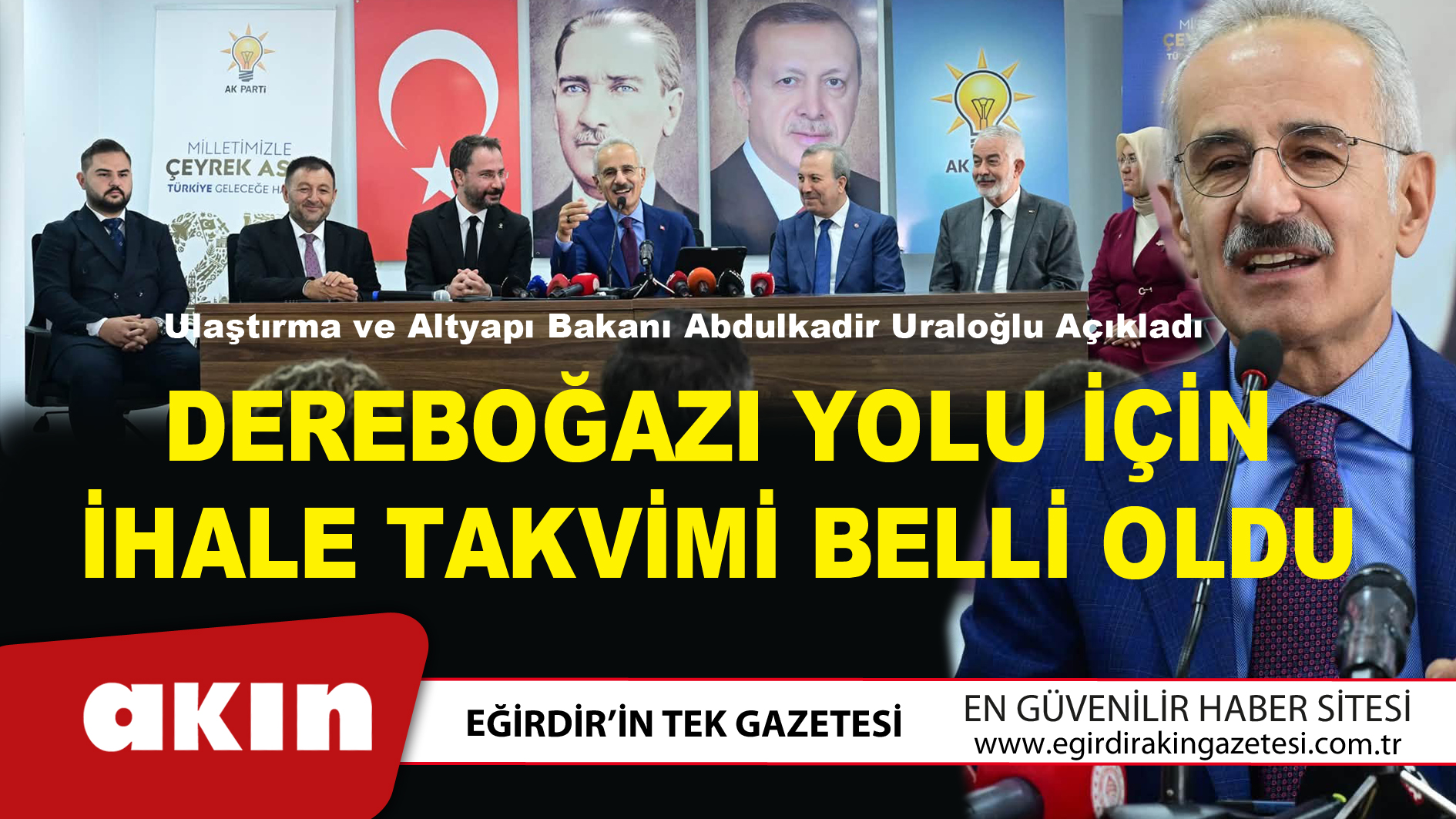 Dereboğazı Yolu İçin İhale Takvimi Belli Oldu
