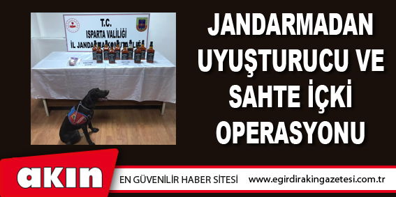 Jandarmadan Uyuşturucu ve Sahte İçki Operasyonu