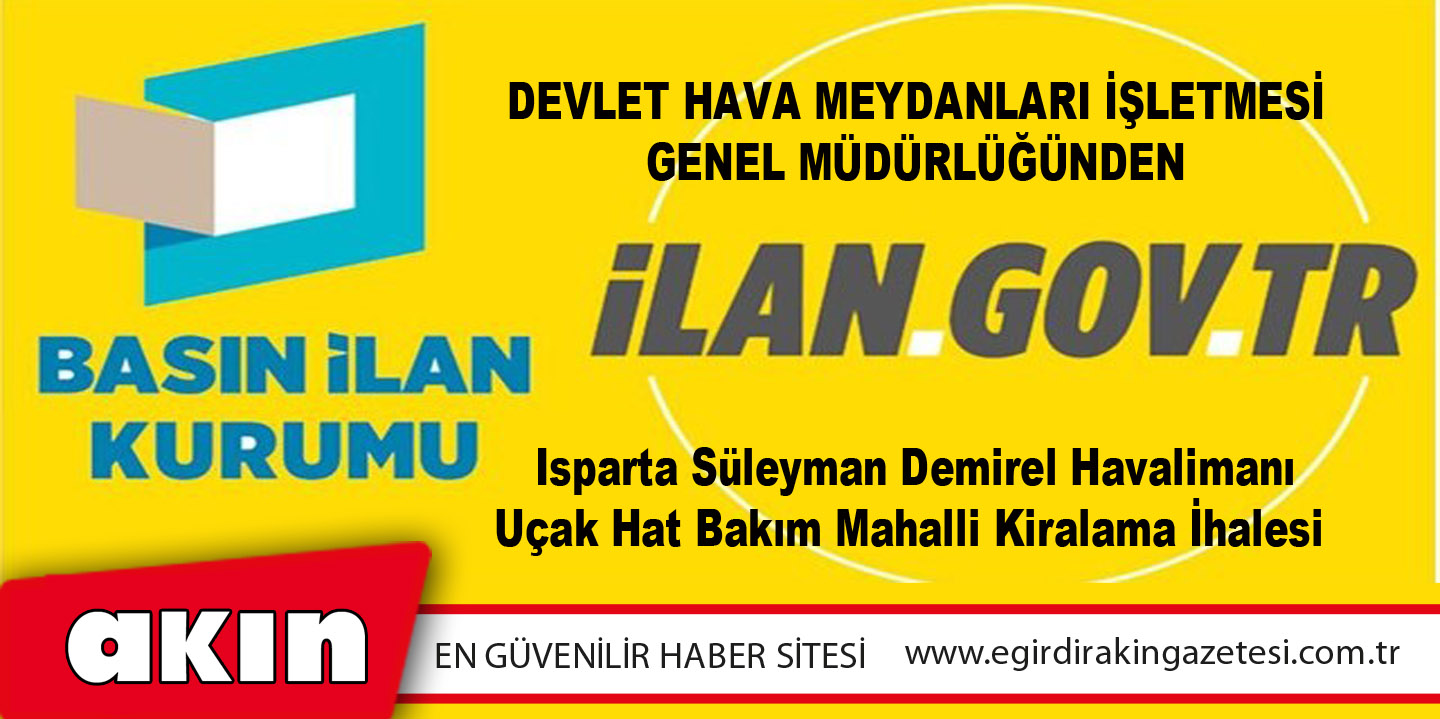 DEVLET HAVA MEYDANLARI İŞLETMESİ GENEL MÜDÜRLÜĞÜNDEN