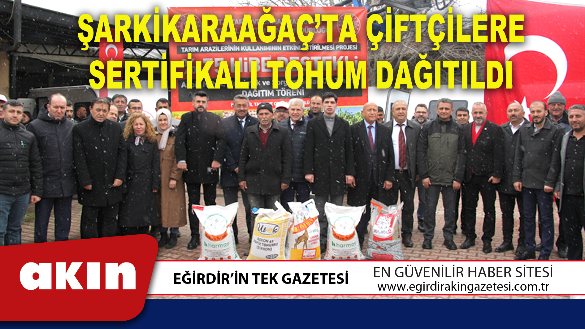 ŞARKİKARAAĞAÇ’TA ÇİFTÇİLERE SERTİFİKALI TOHUM DAĞITILDI