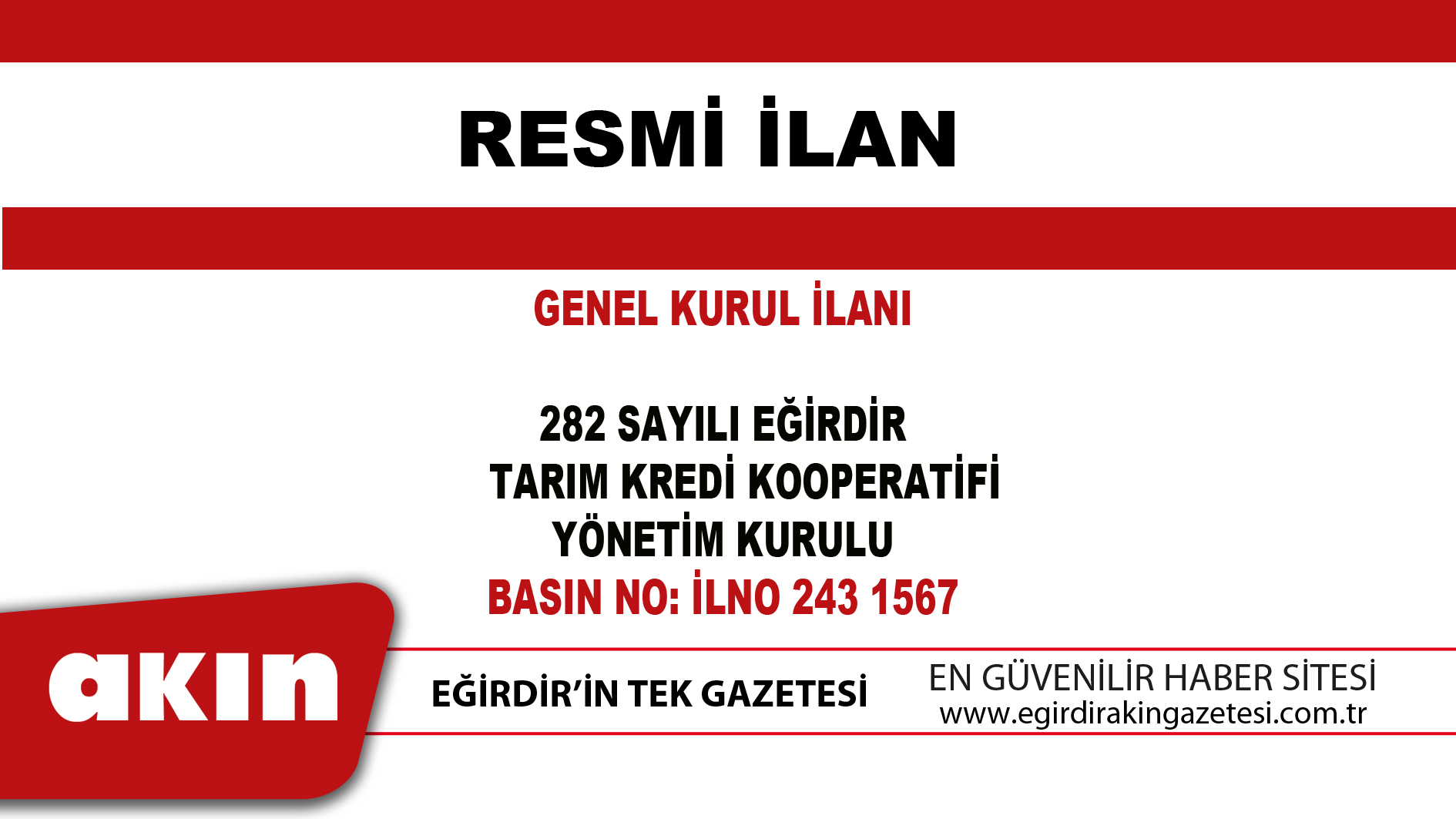 GENEL KURUL İLANI