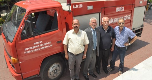 Sarıidris itfaiye aracına kavuştu