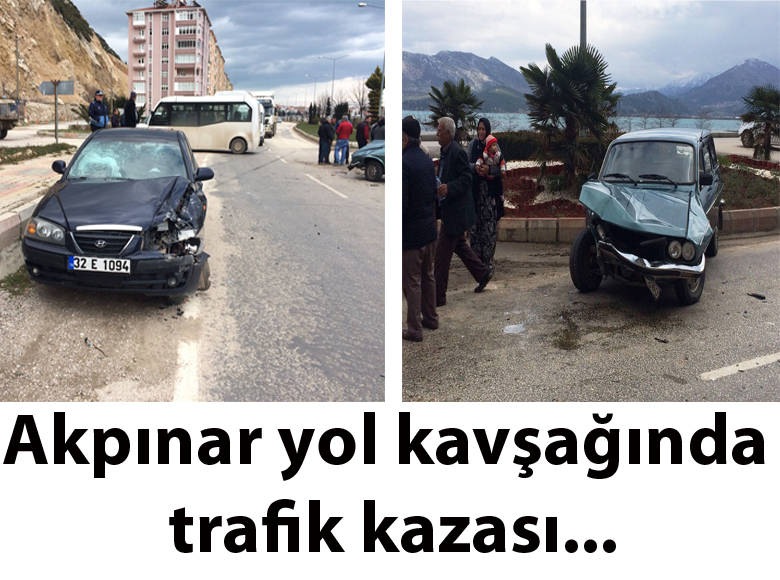 eğirdir haber,akın gazetesi,egirdir haberler,son dakika,Akpınar yol kavşağında trafik kazası...