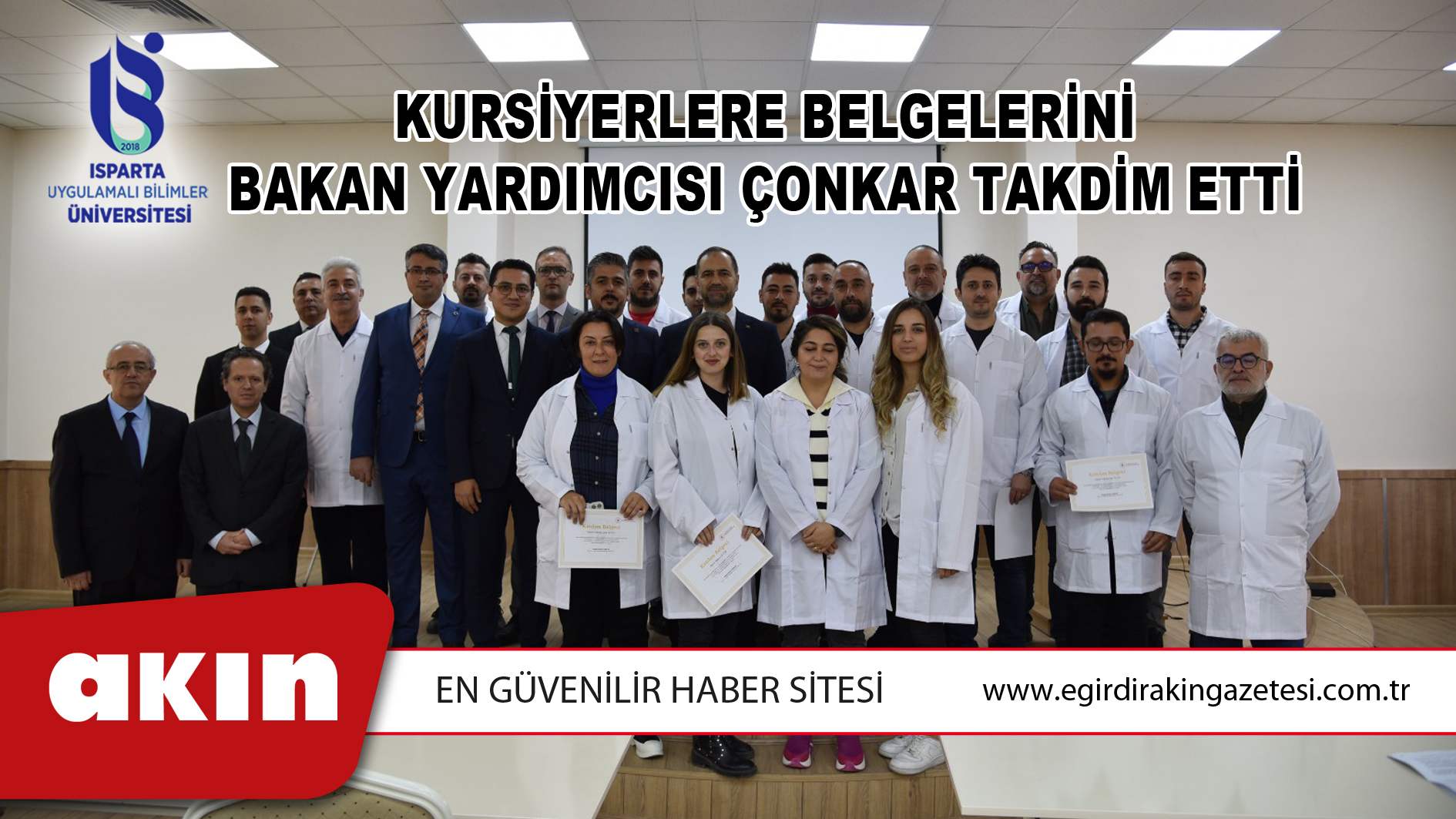 Kursiyerlere Belgelerini Bakan Yardımcısı Çonkar Takdim Etti